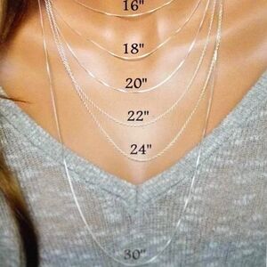 Sterling Silver Thin Curb Link Chain Necklace 30" NEW